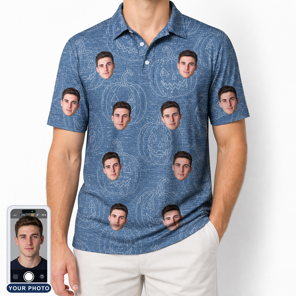 Men's Porchlight Punks Custom Face Polo Shirt