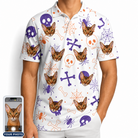 Men's Skull Shuffle Custom Cat Face Polo Shirt