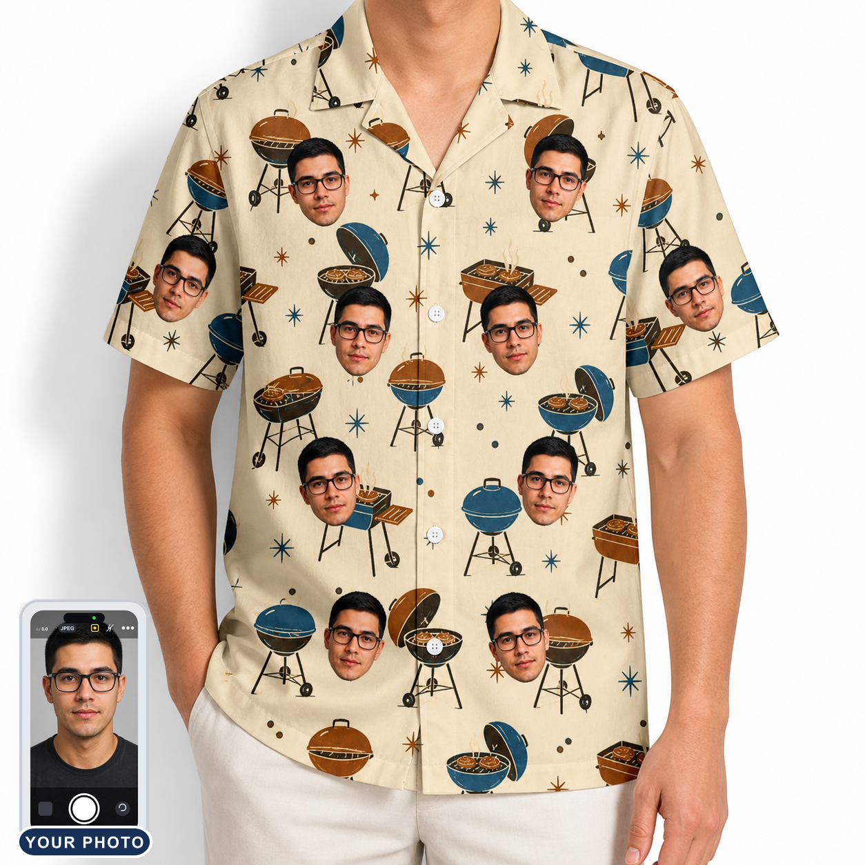 Men's Sovereign Sizzle Custom Face Hawaiian Shirt