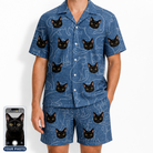 Men's Mittens Mingle Custom Cat Face Shirt & Shorts Set