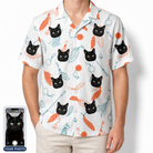 Men's Kitty Plumes Custom Cat Face Hawaiian Shirt