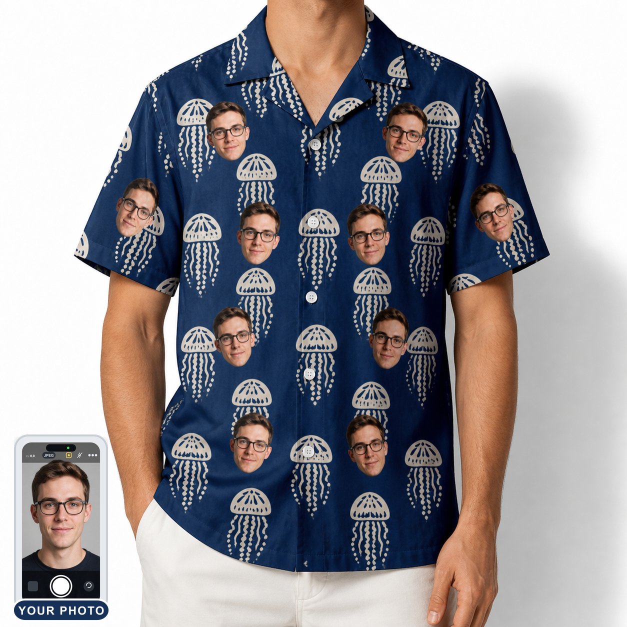 Men's Nettle Nebula Custom Face Hawaiian Shirt