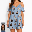 Women's Umbrella Uproar Custom Face Off-Shoulder Dress