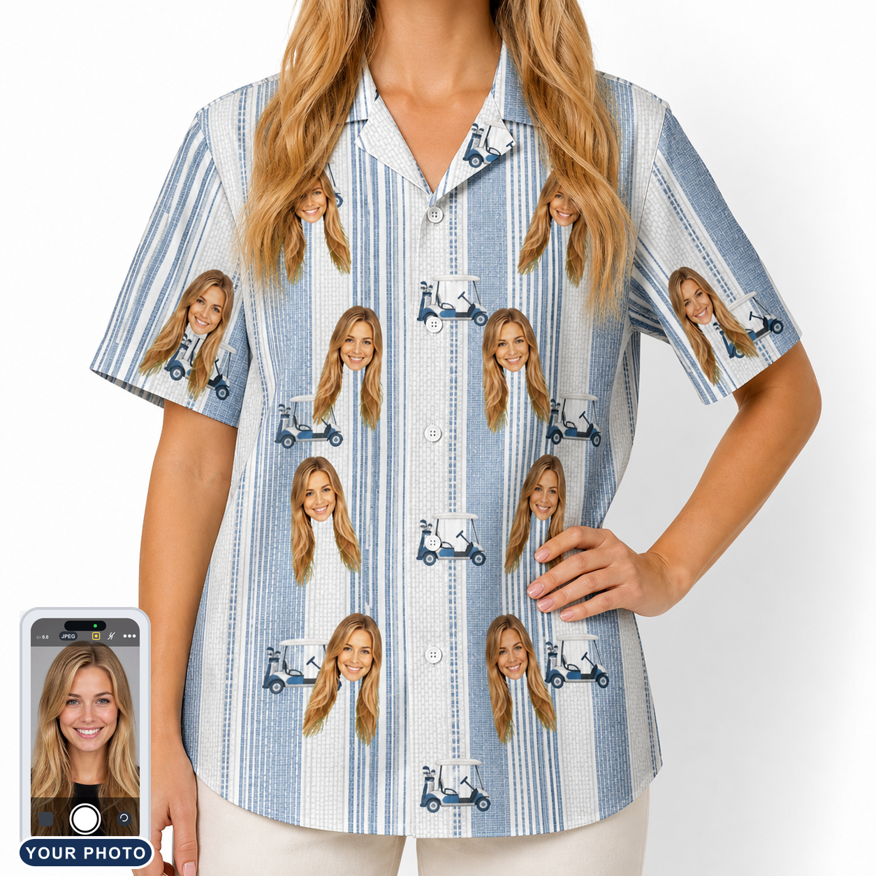 Women's Foreward Motion Custom Face Hawaiian Shirt