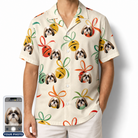Men's Sleigh Bells Custom Dog Face Hawaiian Shirt