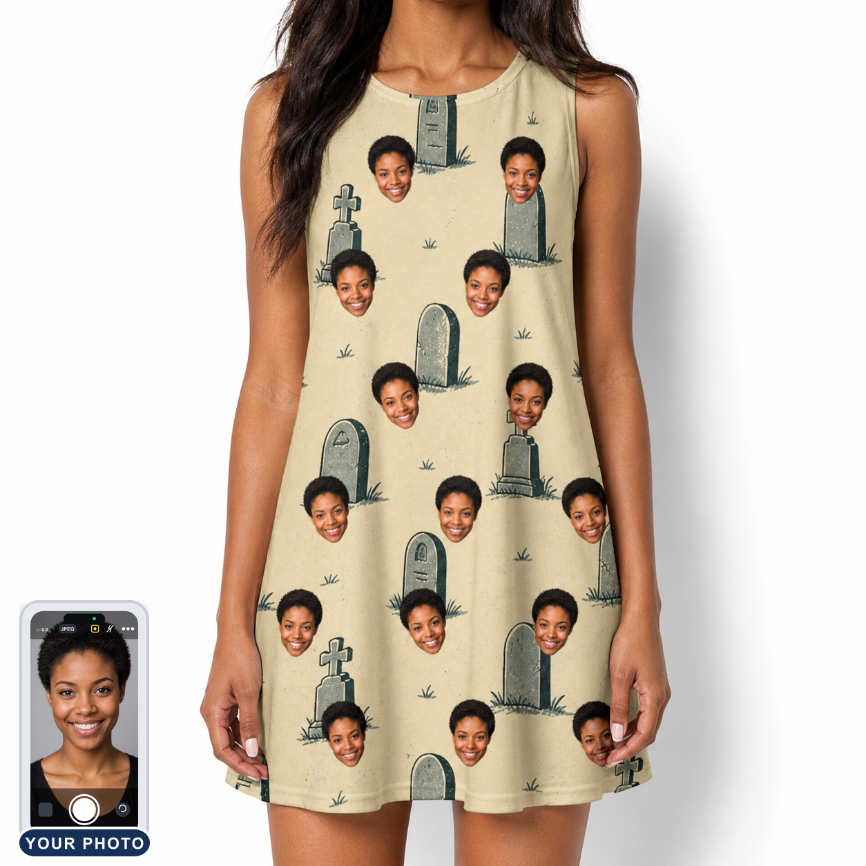 Women's Die Laughing Custom Face Tank Dress