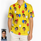 Men's Crimson Cloudburst Custom Face Polo Shirt
