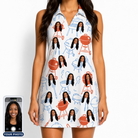 Women's Grill Rights Custom Face V-Neck Dress