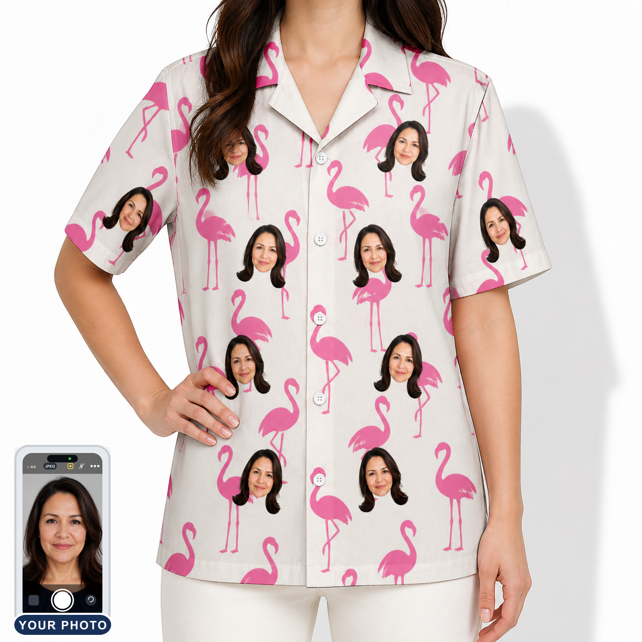 Women's Bubblegum Ballerinas Custom Face Hawaiian Shirt