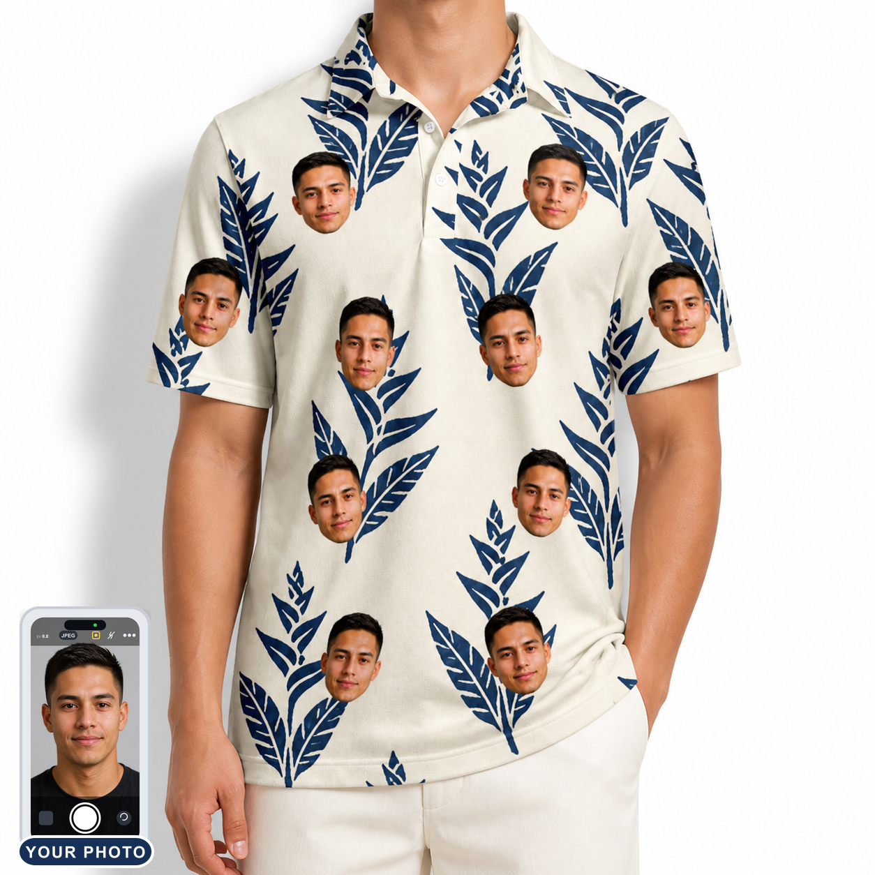 Men's Scarlet Spikes Custom Face Polo Shirt