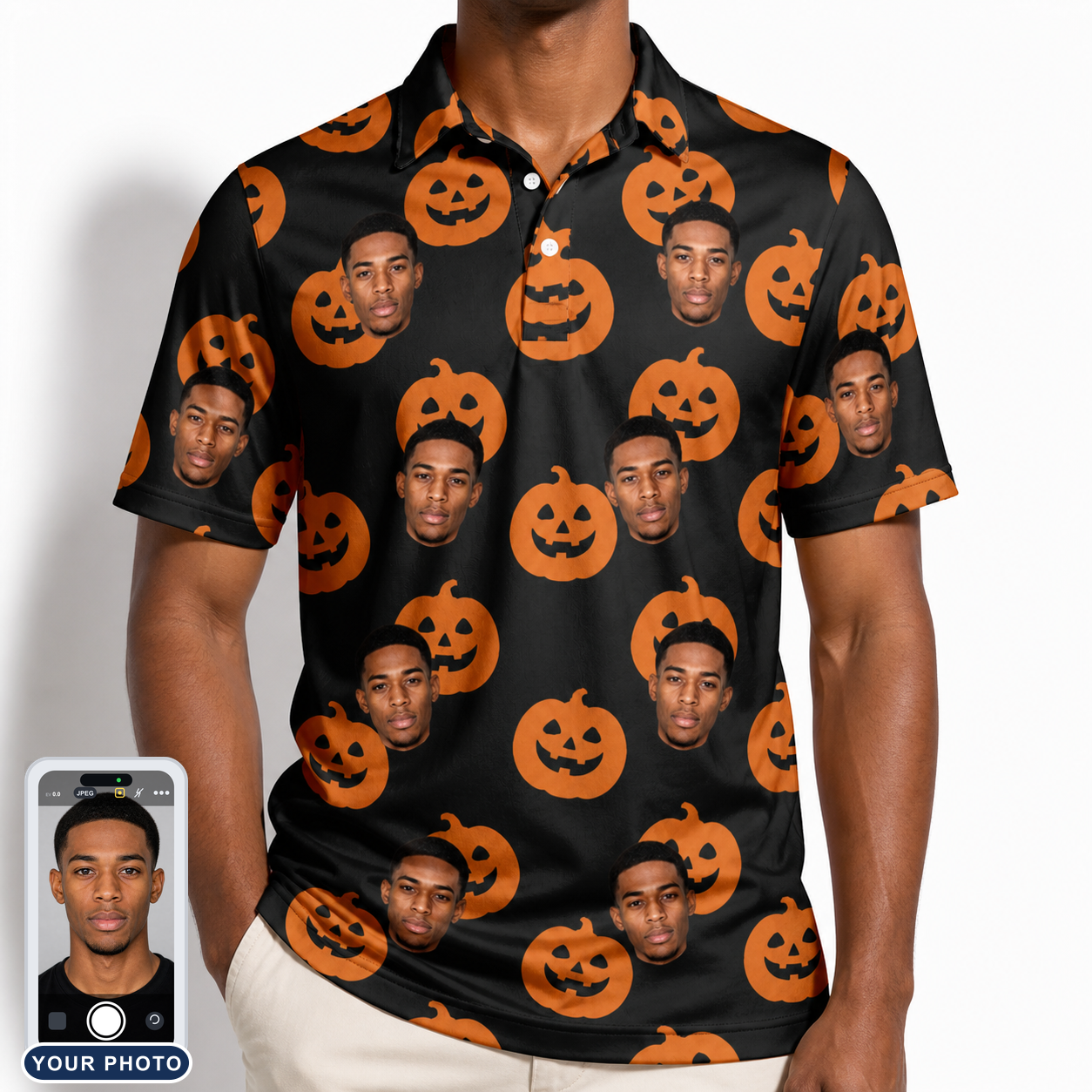 Men's Frightlight Fancies Custom Face Polo Shirt