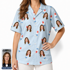 Women's Red White Chill Custom Face Hawaiian Shirt