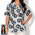 Women's Deco Garden Custom Face Hawaiian Shirt