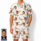 Men's Folksy Flutter Custom Face Shirt & Shorts Set