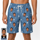 Men's Flower Power Custom Face Beach Shorts