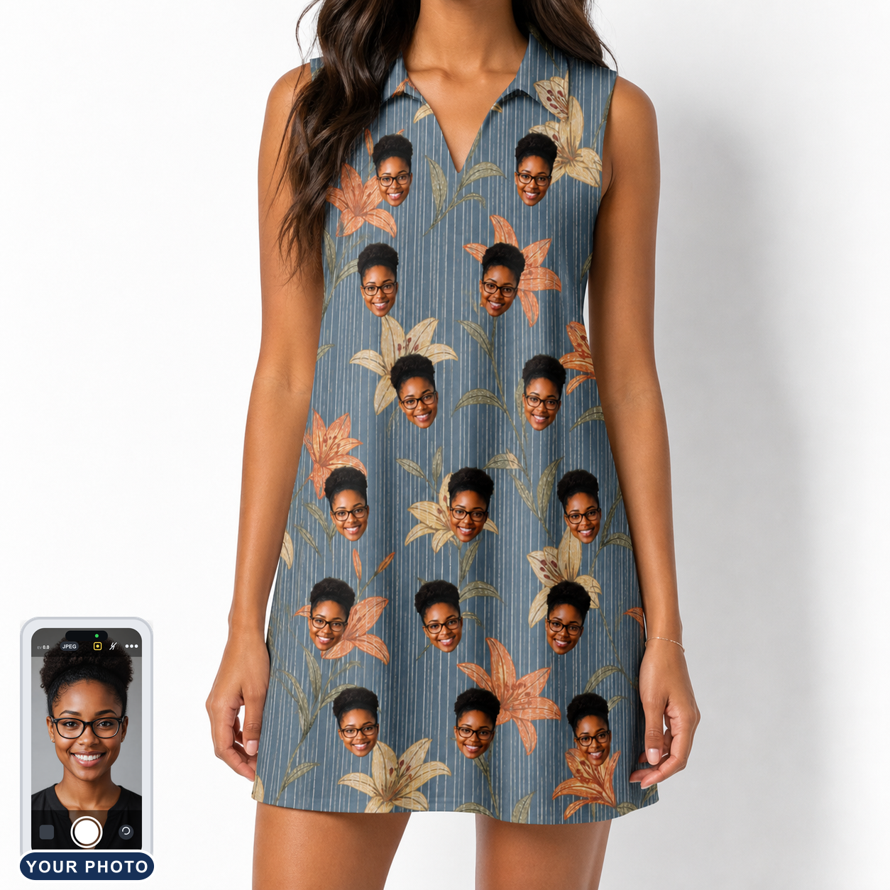 Women's Lily Limelight Custom Face V-Neck Dress