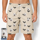 Men's Winged Whispers Custom Dog Face Beach Shorts