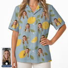 Women's Zesty Zigzags Custom Face Hawaiian Shirt