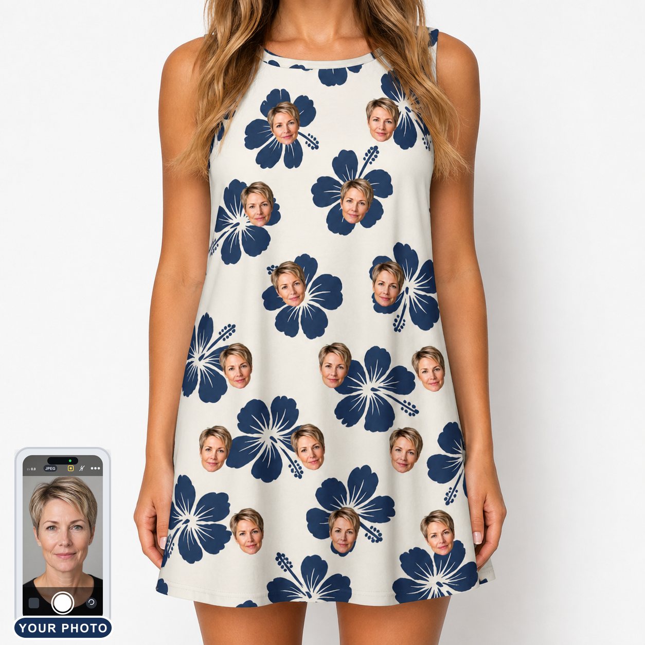 Women's Deco Garden Custom Face Tank Dress