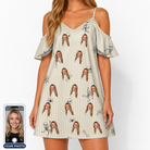 Women's Arachnid Antics Custom Face Off-Shoulder Dress