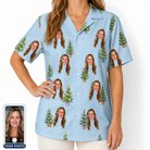 Women's Spruce Spectacle Custom Face Hawaiian Shirt