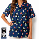 Women's December Dangles Custom Cat Face Hawaiian Shirt