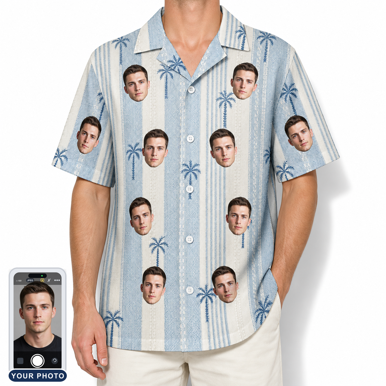Men's Coconut Crew Custom Face Hawaiian Shirt