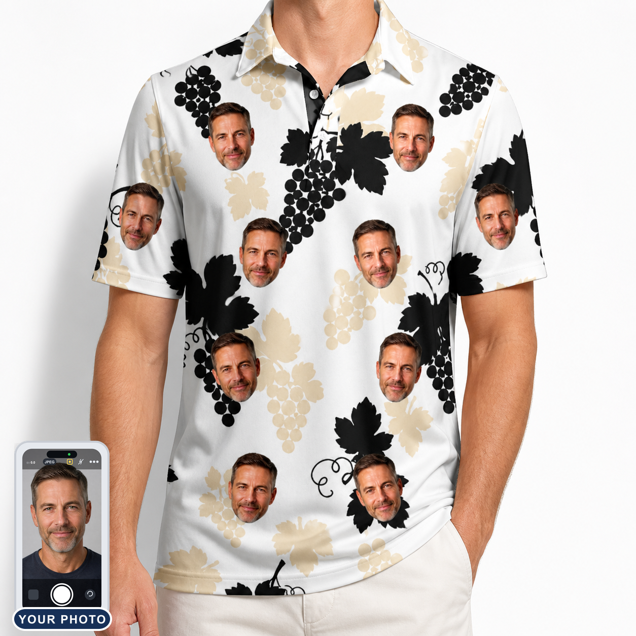 Men's Juicy Jewels Custom Face Polo Shirt
