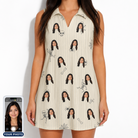 Women's Arachnid Antics Custom Face V-Neck Dress
