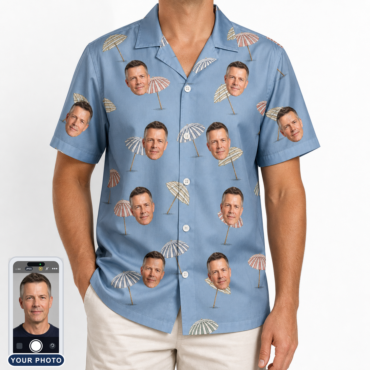Men's Umbrella Uproar Custom Face Hawaiian Shirt