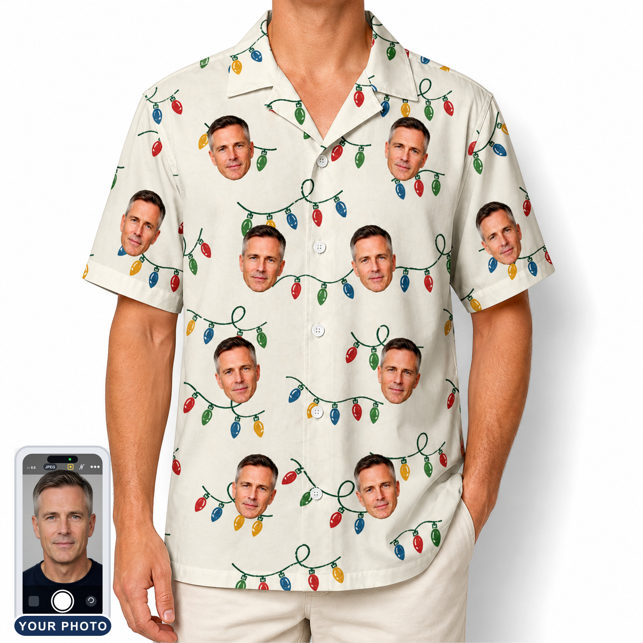 Men's Twinkle Tangled Custom Face Hawaiian Shirt