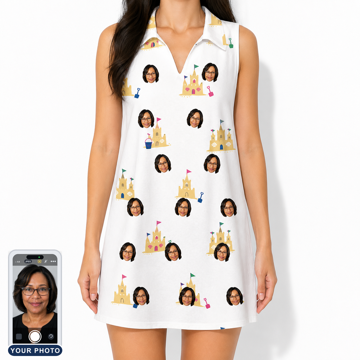 Women's Dune Dynasty Custom Face V-Neck Dress