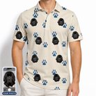 Men's Puppy Prints Custom Dog Face Polo Shirt