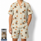 Men's Fiery Fiends Custom Cat Face Shirt & Shorts Set