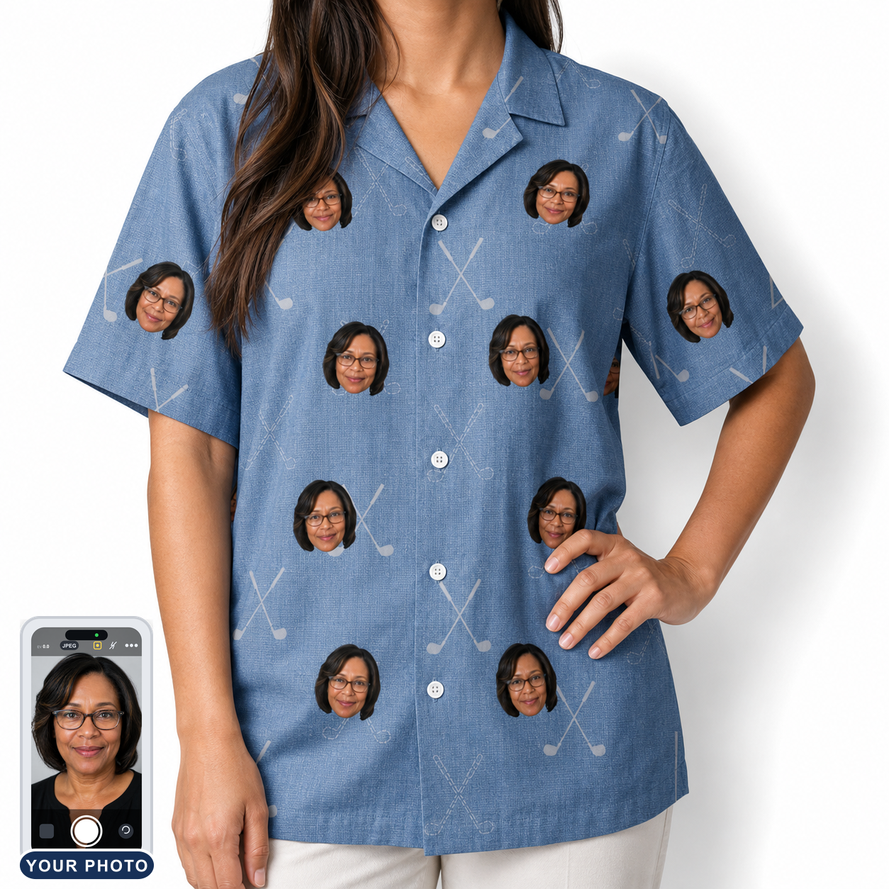 Women's Clubhouse Crossfire Custom Face Hawaiian Shirt