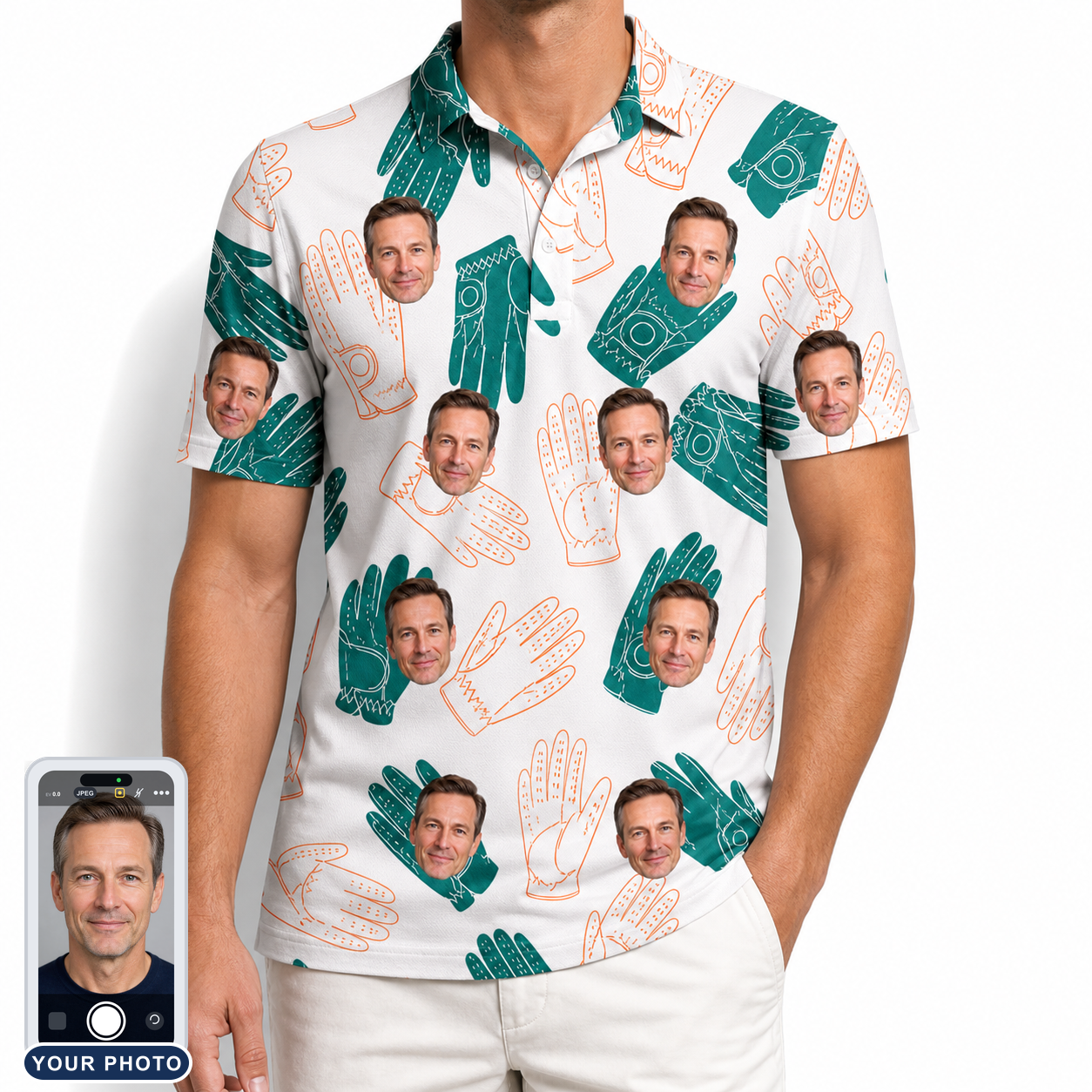 Men's Handicap Hilarity Custom Face Polo Shirt