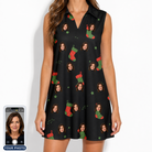 Women's Stocking Stuffer Custom Face V-Neck Dress