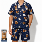 Men's Mewsed Charm Custom Cat Face Shirt & Shorts Set