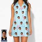 Women's Blush Birds Custom Face V-Neck Dress