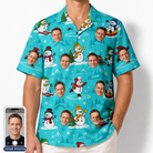 Men's Button Blizzard Custom Face Hawaiian Shirt