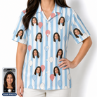 Women's Tri-Color Tumble Custom Face Hawaiian Shirt