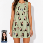 Women's Marshmallow Mugs Custom Face Tank Dress