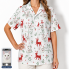 Women's Rudolph Ruckus Custom Cat Face Hawaiian Shirt