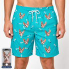 Men's Purrfect Pisces Custom Cat Face Beach Shorts