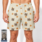 Men's Fiery Fiends Custom Cat Face Beach Shorts