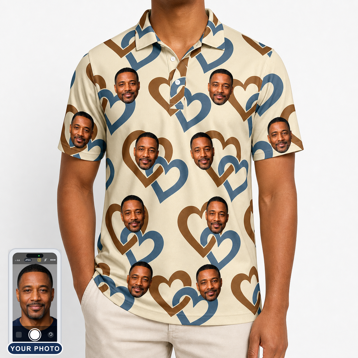 Men's Cove Connections Custom Face Polo Shirt