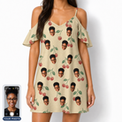 Women's Cherry Chomp Custom Face Off-Shoulder Dress