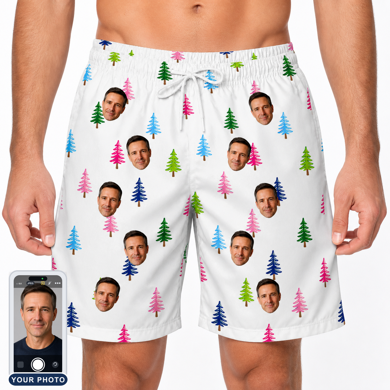 Men's Cedar Caddie Custom Face Beach Shorts