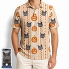 Men's Spooky Squash Custom Cat Face Polo Shirt