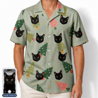 Men's Trimmed Tannenbaums Custom Cat Face Hawaiian Shirt